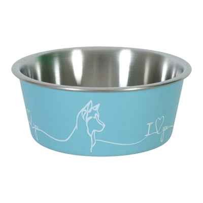 Hunde-Futternapf Love Blau Edelstahl – 400 ml