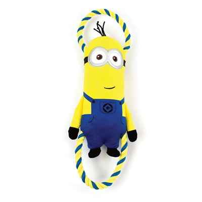 Hundespielzeug Minions Plüsch Kevin mit Seilschlaufen – 46 cm