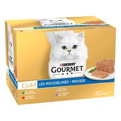 Gourmet Gold Mousse Mix 24×85 g – Nassfutter für Katzen