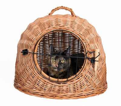 Trixie Rattan-Katzenkorb mit Tür & Griff – Ø50 cm