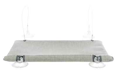 Trixie Fenster-Hängematte für Katzen – Velours Grau 50×30 cm