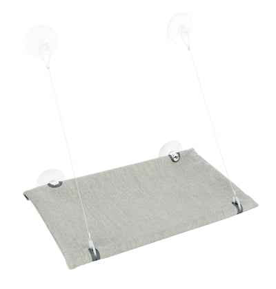 Trixie Fenster-Hängematte für Katzen – Velours Grau 50×30 cm