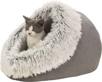 Trixie Katzenkorb Iglu Harvey – Grau/Weiß-Schwarz 41×35×26 cm