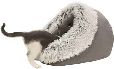Trixie Katzenkorb Iglu Harvey – Grau/Weiß-Schwarz 41×35×26 cm