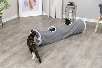 Trixie Katzenspieltunnel Harvey Grau – Velours/Plüsch