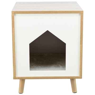 Trixie Katzenkorbhaus Isa – Katzenhaus Holzoptik Hellbraun/Weiß 40×50 cm