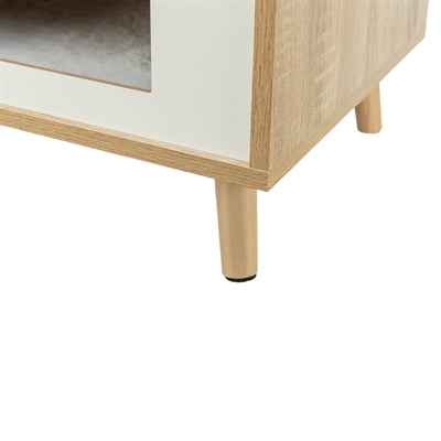 Trixie Katzenkorbhaus Isa – Katzenhaus Holzoptik Hellbraun/Weiß 40×50 cm