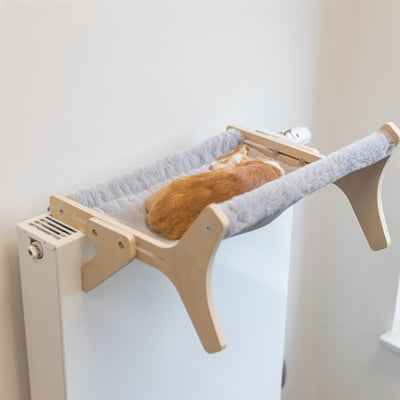 Trixie Hängematte Wood Grey – Katzenhängematte flexibel 47×24×38 cm