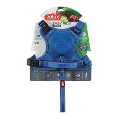 Easyride Hundegeschirr Blau mit integrierter Leine – XL (73–94 cm, 55–77 kg)