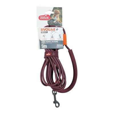 Hunde-Schleppleine Bivouak Rund Silikon Rot – 5 m × 0,6 cm