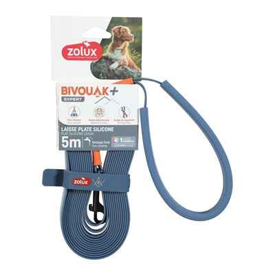 Hunde-Schleppleine Bivouak Silikon Blau – 5 m × 1,5 cm