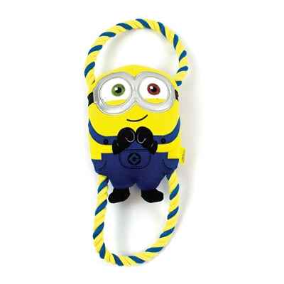 Hundespielzeug Minions Plüsch Bob mit Seilschlaufen – 37 cm