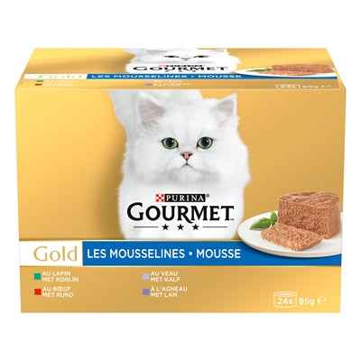 Gourmet Gold Mousse Mix 24×85 g – Nassfutter für Katzen